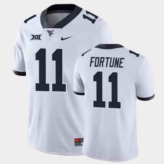 Men West Virginia Mountaineers Nicktroy Fortune Game White College Football Jersey